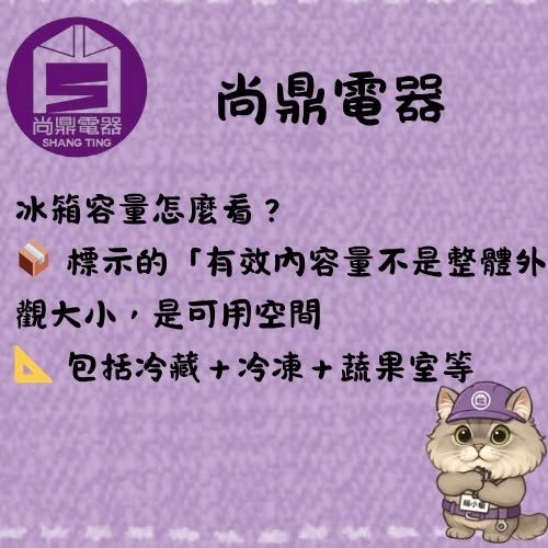 冰箱標示的「有效內容量」是實際容量嗎？