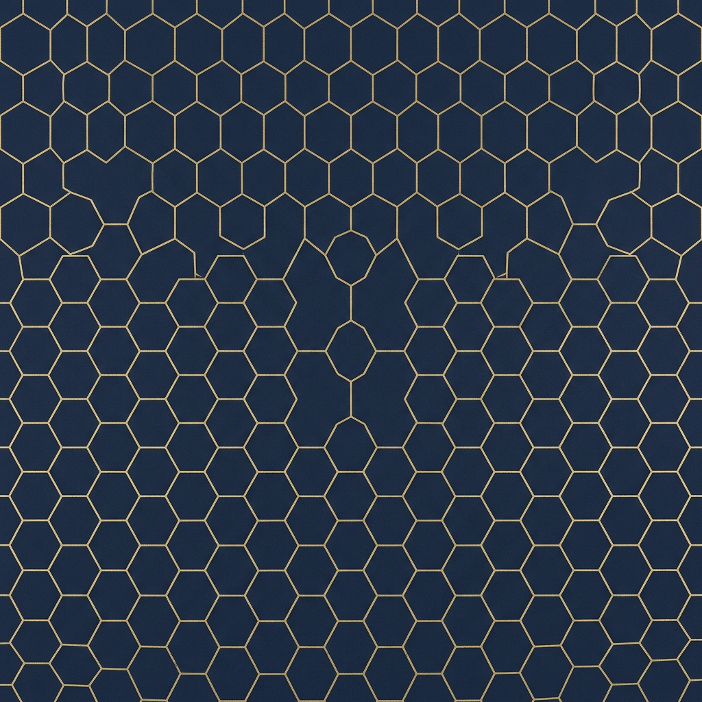 海軍藍金線六角壁紙